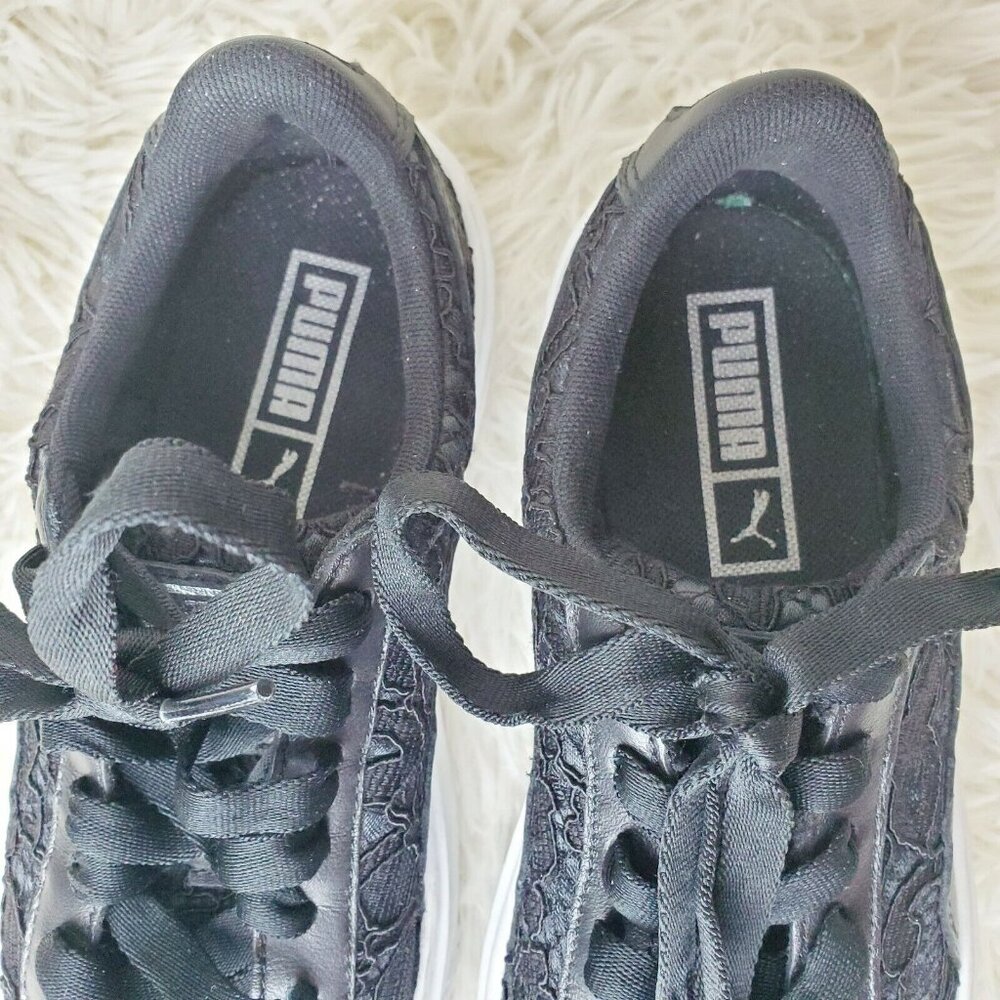 Puma Women's Basket Platform FO Sneakers Casual Shoes Black Size 6 EUC - Picture 7 of 7